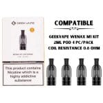 Wenax M1 Pod Cartridge Resistance 0.8 ohm By GeekVape