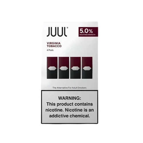 JUUL Virginia Tobacco Pods with rich tobacco flavor and 5% nicotine salt for JUUL devices in UAE