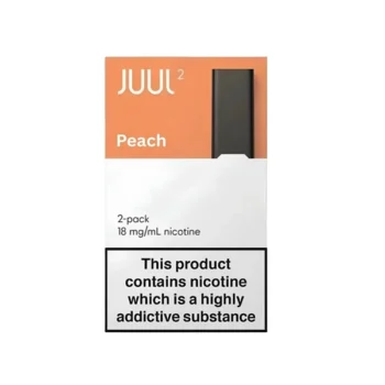 JUUL 2 Peach Pods with juicy peach flavor and 18mg nicotine salt for JUUL 2 devices in UAE