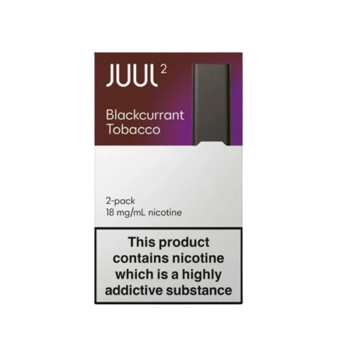 JUUL 2 Blackcurrant Tobacco Pods UK with blackcurrant and tobacco flavor and 18mg nicotine salt for JUUL 2 devices in UAE