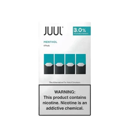 JUUL Menthol Pods with refreshing menthol flavor and 5% nicotine salt for JUUL devices in UAE