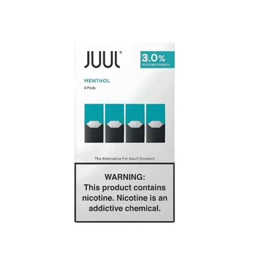 JUUL Menthol Pods with refreshing menthol flavor and 5% nicotine salt for JUUL devices in UAE