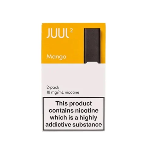 JUUL 2 Mango Pods UK with juicy mango flavor and 18mg nicotine salt for JUUL 2 devices in UAE