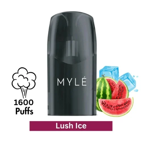 MYLE V5 Lush Ice Pods with sweet watermelon and icy menthol flavor for MYLE V5 Meta devices in UAE