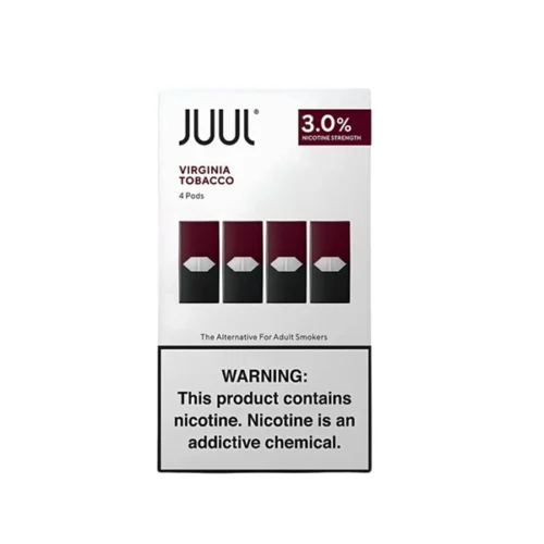 JUUL Virginia Tobacco Pods with rich Virginia tobacco flavor and 5% nicotine salt for JUUL devices in UAE