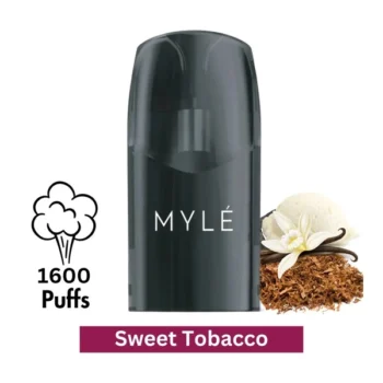 MYLE V5 Sweet Tobacco Pods with rich tobacco flavor and subtle sweetness for MYLE V5 Meta devices in UAE