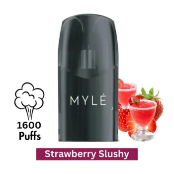MYLE V5 Strawberry Slushy Pods with sweet strawberry and icy slushy flavor for MYLE V5 Meta devices in UAE