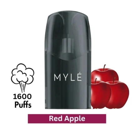 MYLE V5 Red Apple Pods with crisp, juicy red apple flavor for MYLE V5 Meta devices in UAE