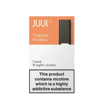 JUUL 2 Tropical Medley Pods UK with tropical fruit and cooling menthol flavor and 18mg nicotine salt for JUUL 2 devices in UAE