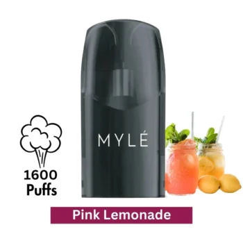 MYLE V5 Pink Lemonade Pods with sweet and tangy pink lemonade flavor for MYLE V5 Meta devices in UAE