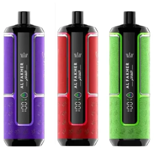 Crown Bar Hypermax 15000 Puffs UAE rechargeable disposable vape by Al Fakher with mesh coil and LED display