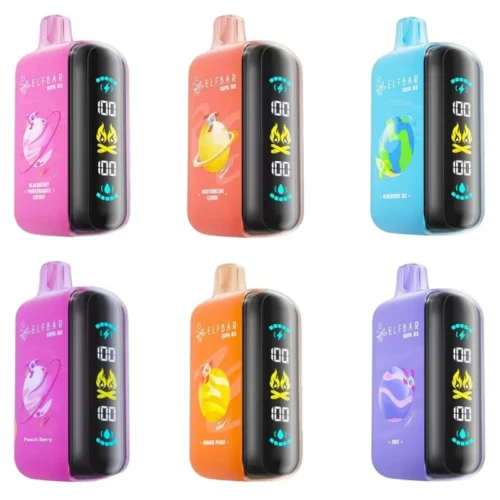 Raya D3 25000 Puffs UAE by ELF BAR with triple mesh coil, rechargeable battery, and smart digital display