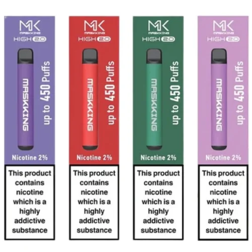 Maskking High 450 Puffs UAE disposable vape with 360mAh battery, nicotine salt, and up to 450 puffs