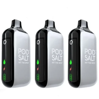 Pod Salt 35000 Puffs UAE rechargeable disposable vape with LED display, HIT Boost technology, and up to 35000 puffs
