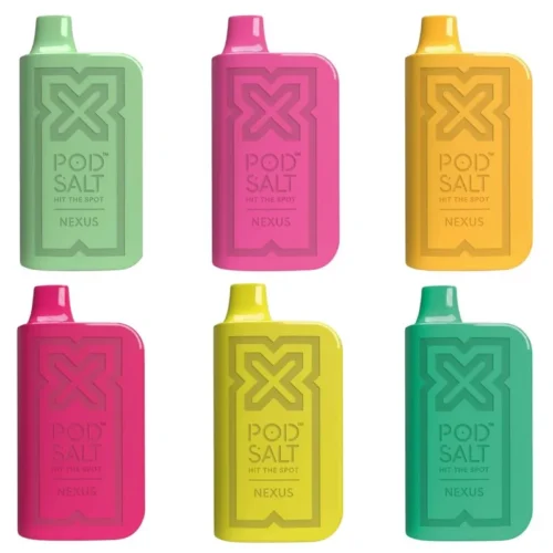 Pod Salt Nexus 6000 Puffs UAE rechargeable disposable vape with 650mAh battery, 10ml e-liquid, and up to 6000 puffs