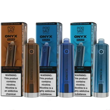 Pod Salt Onyx Cloud 25000 Puffs UAE rechargeable disposable vape with mesh coil, smart display, and up to 25000 puffs
