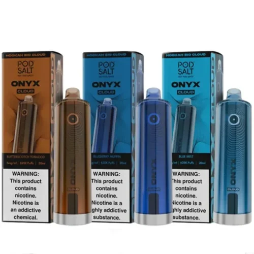 Pod Salt Onyx Cloud 25000 Puffs UAE rechargeable disposable vape with mesh coil, smart display, and up to 25000 puffs