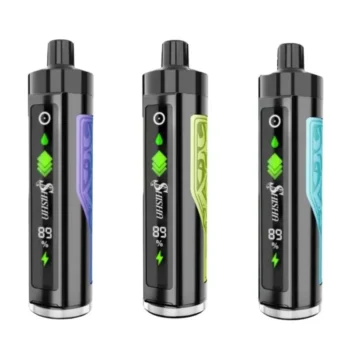 Pod Salt Shisha 8000 Puffs UAE disposable vape with dual mesh coil, rechargeable battery, LED display, and adjustable airflow