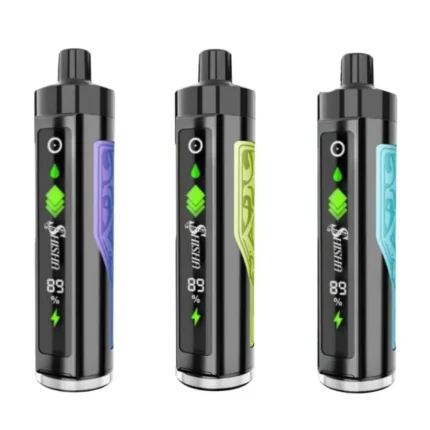Pod Salt Shisha 8000 Puffs UAE disposable vape with dual mesh coil, rechargeable battery, LED display, and adjustable airflow