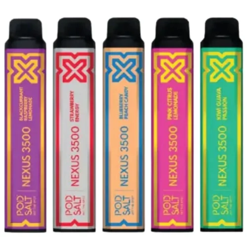 Pod Salt Nexus 3500 Puffs UAE disposable vape with 1350mAh battery, 20mg nicotine salt, and up to 3500 puffs